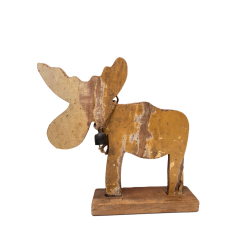 Łoś Renifer ze starego drewna XL Musztardowy